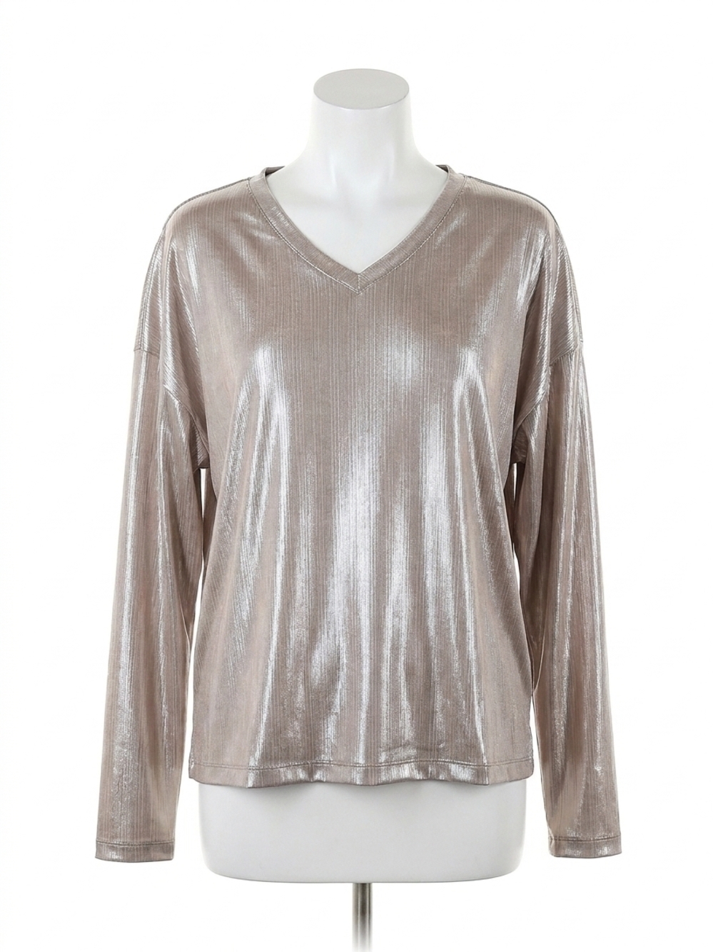 NEW CHARLIE B foiled knit top in truffle